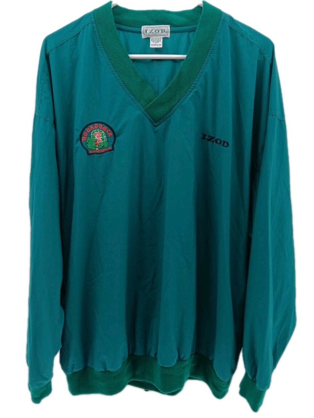 Vintage Izod Jacket Mens L Green Golf Pullover Windbreaker Lightweight Coat 90s